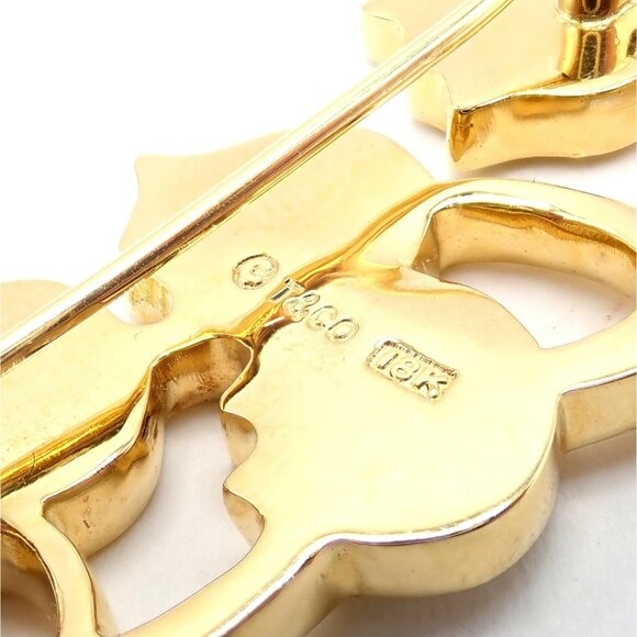 Tiffany & Co Cummings 18k Yellow Gold MoP Lily of the Valley Flower Pin Brooch - Picture 4 of 12